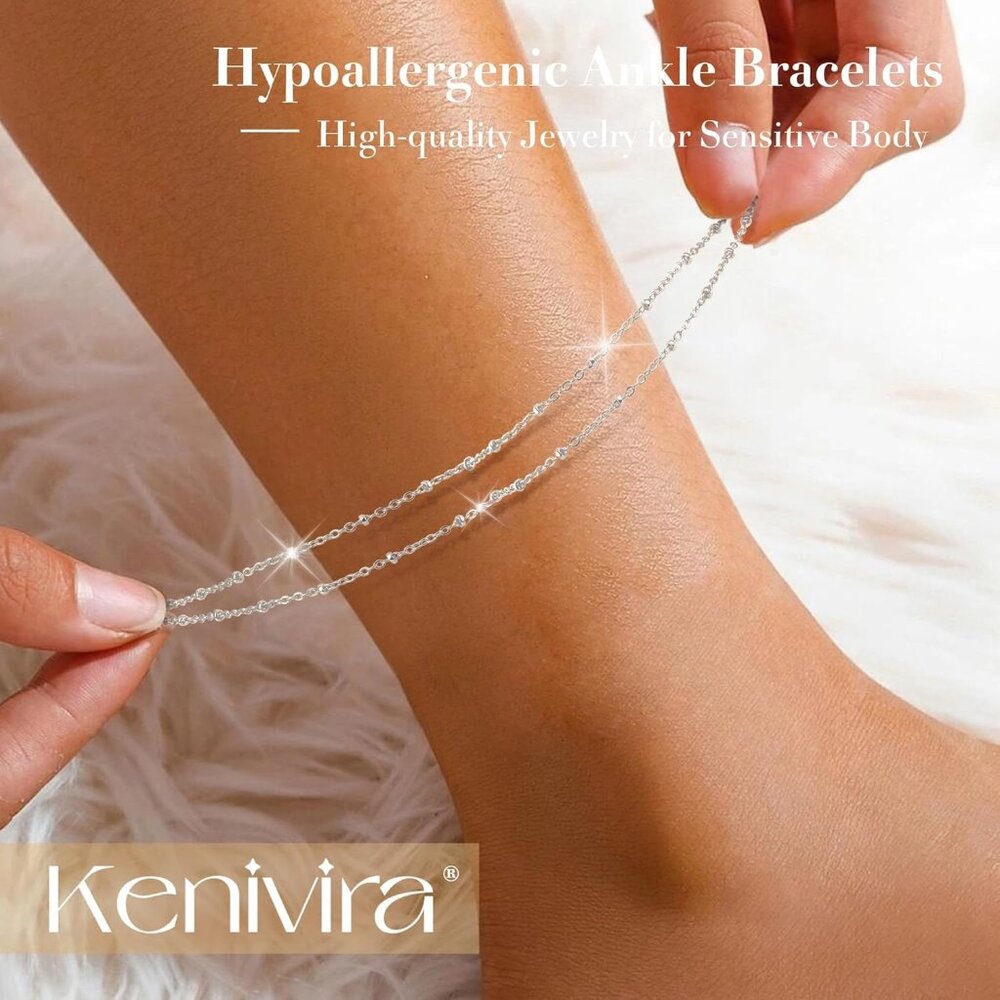 Waterproof & Adjustable Silver Anklets For Women … - image 2